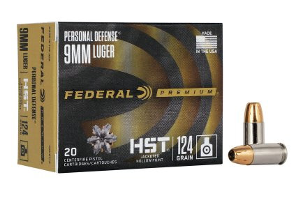 FEDERAL PERSONAL DEFENSE HST 9MM LUGER 124GR JHP, VPE:20STÜCK, #P9HST1S