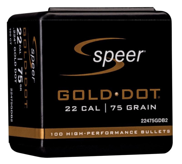 SPEER GOLD DOT .22/.224 75GR , VPE:100STÜCK, #22475GDB2