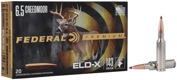FEDERAL 6,5MM CREEDMOOR 143GR ELD-X, VPE: 20STÜCK, #P65CRDELDX1