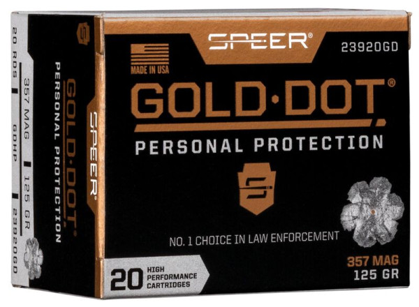 SPEER 23920GD LAWMAN GOLD DOT .357MAG 125GR GDHP, VPE:20STÜCK, #23920GD