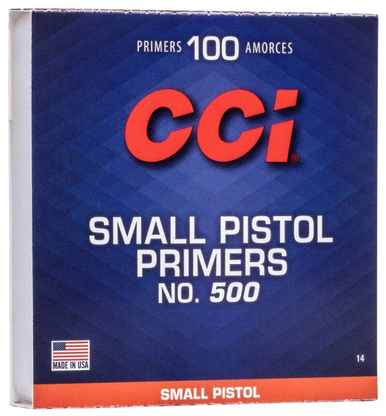 CCI 500 ZÜNDHÜTCHEN SMALL PISTOL; VPE:1000STÜCK, #14EU