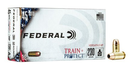 FEDERAL TRAIN + PROTECT JHP .45 AUTO 230GR, VPE:50STÜCK, #TP45VHP1