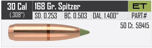 NOSLER E-TIP .30/.308 168GR VPE: 50STÜCK #59415
