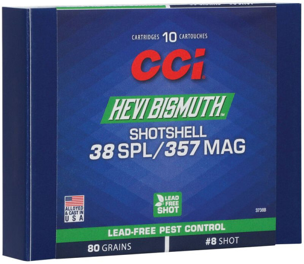CCI PEST CONTROL BISMUTH SCHROT .38/.357 MAG 100GRAIN #9 SHOT, VPE: 10STÜCK, #3738B
