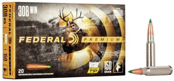 FEDERAL PREMIUM .308WIN 150GR NOSLER BALLISTIC TIP, VPE: 20STÜCK #P308F