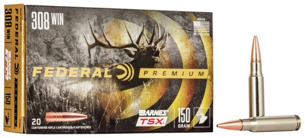 FEDERAL PREMIUM .308WIN 150GR BARNES TSX, VPE: 20STÜCK #P308V