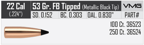NOSLER VARMAGEDDON .22/.224 53GR FB TIPPED VPE: 100STÜCK #36523