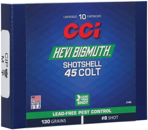 CCI BISMUTH SHOTSHELL .45 COLT 150GR #9 SHOT, VPE:10STÜCK, #3746B