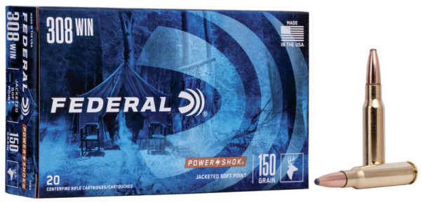 FEDERAL POWER SHOK .308WIN 150GR SOFT POINT, VPE: 20STÜCK, #308A