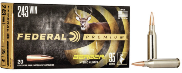 FEDERAL PREMIUM .243 WIN 95GR BERGER HYBRID HUNTER, VPE: 20STÜCK, #P243BCH1