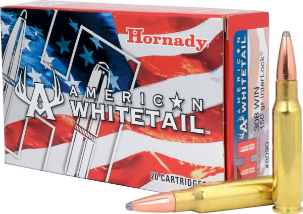 HORNADY AMERICAN WHITETAIL .308 WIN 150GR INTERLOCK SP, VPE: 20STÜCK, #8090