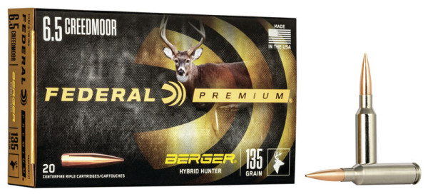 FEDERAL PREMIUM NICKEL 6,5MM CREEDMOOR 135GR BERGER HYBRID HUNTER, VPE: 20STÜCK, #P65CRDBCH1