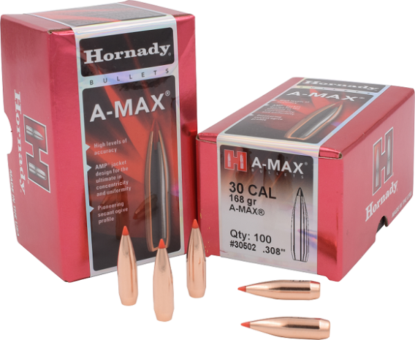 HORNADY A-MAX .30/.308 168GR MATCH BT VPE: 100STÜCK, #30502