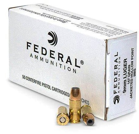 FEDERAL HI-SHOK 9MM LUGER 147GR JHP, VPE:50STÜCK, #9MS