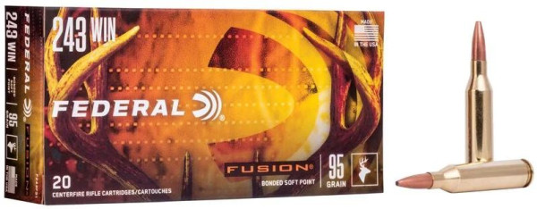 FEDERAL .243 WIN 95GR TIPPED FUSION, VPE: 20 STÜCK, #F243TFS1