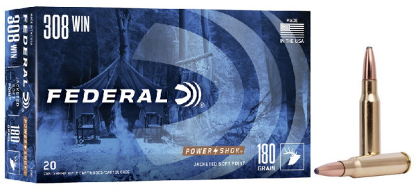 FEDERAL POWER SHOK .308WIN 180GR SOFT POINT, VPE: 20STÜCK, #308B