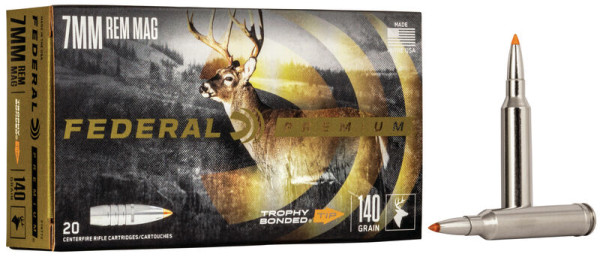FEDERAL PREMIUM 7MM REMINGTON MAG 140GR TROPHY BONDED TIP, VPE: 20STÜCK, #P7RTT2