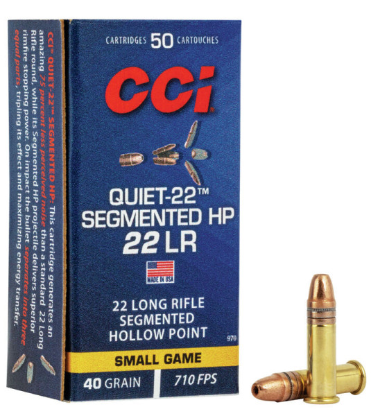 CCI QUIET-22 SEGMENTED .22LR 40GR HP, VPE: 50STÜCK, #00970