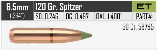 NOSLER E-TIP 6,5MM/.264 120GR VPE: 50STÜCK #59765