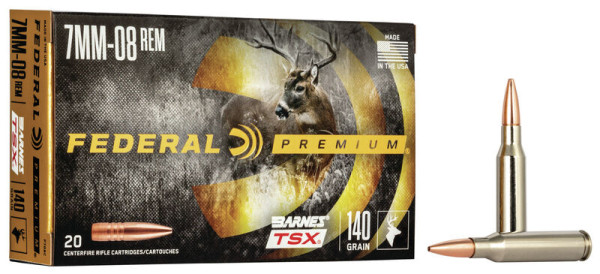 FEDERAL PREMIUM 7MM-08 REM BARNES 140GR TSX, VPE: 20STÜCK #P708C