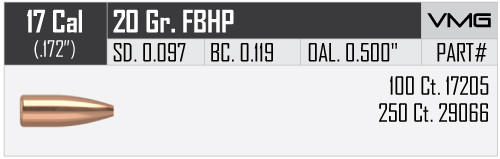 NOSLER VARMAGEDDON .17/.172 20GR FBHP VPE: 100STÜCK #17205