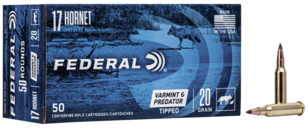 FEDERAL VARMINT .17HORNET 20GR TIPPED VARMINT, VPE: 50STÜCK, #AE17H20TVP