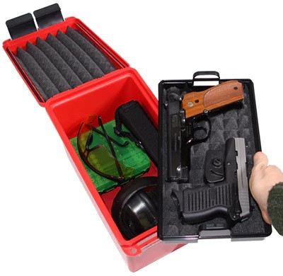 MTM HANDGUN CONCEAL CARRY CASE RED, #HCC-30