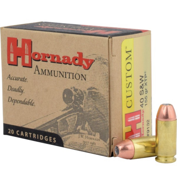 HORNADY CUSTOM .40 S&W 155GR JHP/XTP 20STÜCK, #9132