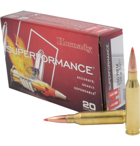 HORNADY SUPERFORMANCE .260 REMINGTON 129GR SST SPF, VPE: 20STÜCK #8552