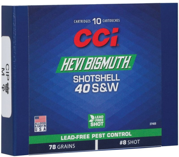 CCI BISMUTH SHOTSHELL .40 S&W 88GR SHOTSIZE #9, VPE:10STÜCK, #3740B