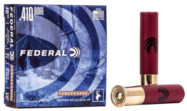 FEDERAL POWER-SHOK RIFLED SLUG .410/64 2-1/2" 1/4OZ , VPE:5STÜCk, #F412RS