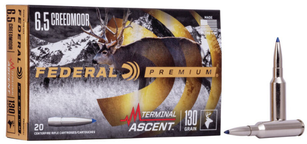 FEDERAL PREMIUM 6,5CREEDMOOR 130GR TERMINAL ASCENT, VPE: 20STÜCK, #P65CRDTA1