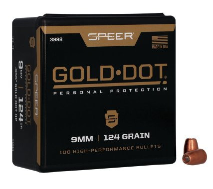 SPEER GOLD DOT 9MM/.355 124GR HP, VPE:100STÜCK, #3998
