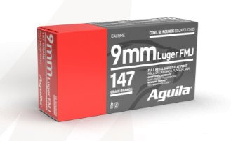 AGUILA 9MM LUGER SUBSONIC 147GR FMJ FLAT POINT, VPE:50STÜCK, #1E097719