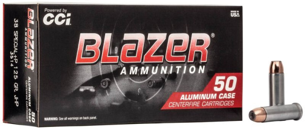 CCI BLAZER ALUMINIUM .38 SPECIAL 125GR JHP+P, VPE:50STÜCK, #3514