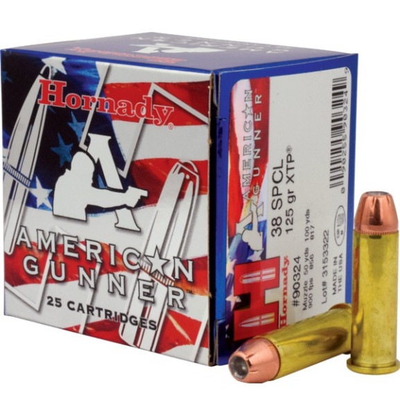 HORNADY AMERICAN GUNNER .38SPECIAL 125GR XTP, VPE: 25STÜCK, #90324