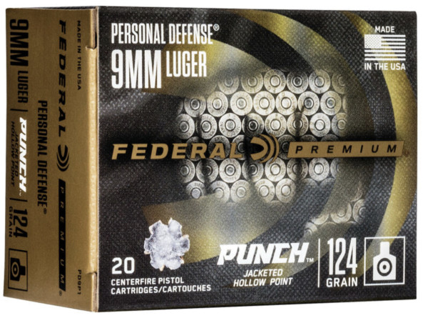 FEDERAL PREMIUM 9MM LUGER 124GR PUNCH JHP, VPE: 20STÜCK, #PD9P1