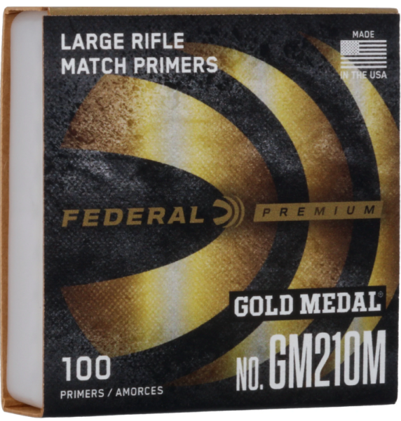 FEDERAL ZÜNDHÜTCHEN GOLD MEDAL LARGE RIFLE PRIMER, VPE: 100STÜCK, #GM210M