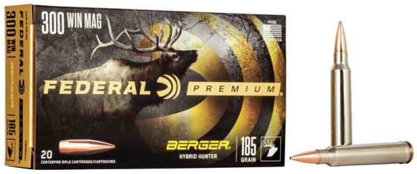 FEDERAL PREMIUM .300 WIN MAG 185GR BERGER HYBRID HUNTER, VPE: 20STÜCK, #P300WBCH1