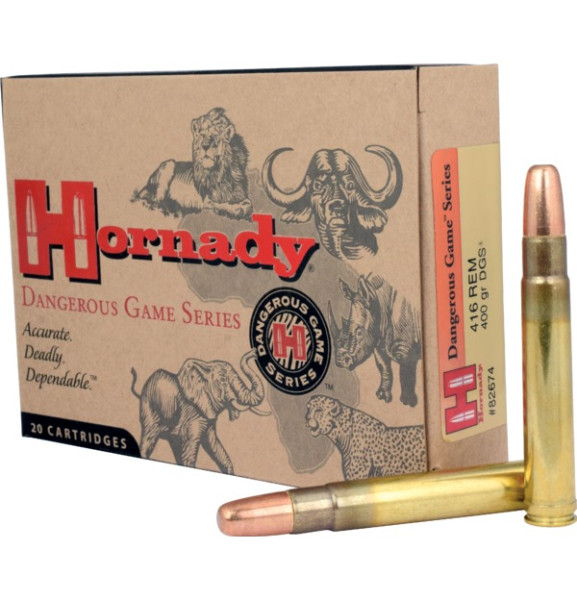 HORNADY DANGEROUS GAME AMMO .416 REM 400GR DGS, VPE: 20STÜCK, #82674