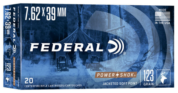 FEDERAL POWER SHOK 7,62x39 123GR SP, VPE: 20STÜCK, #76239B