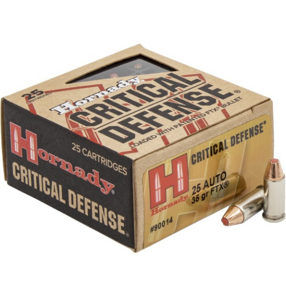 HORNADY CRITICAL DEFENSE .25 AUTO 35GR FTX, VPE: 25STÜCK, #90014