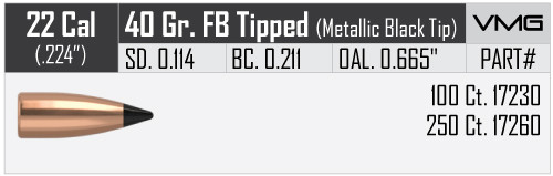 NOSLER VARMAGEDDON .22/.224 40GR FB TIPPED VPE: 100STÜCK #17230