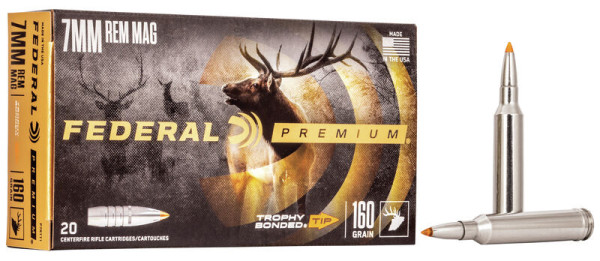 FEDERAL PREMIUM 7MM REM MAG 160GR TROPHY BONDED TIP, VPE: 20STÜCK, #P7RTT1