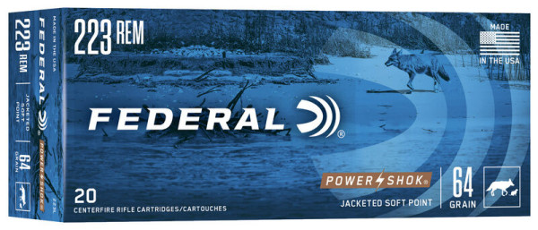 FEDERAL POWER SHOK .223REM 64GR JSP, VPE: 20STÜCK #223L