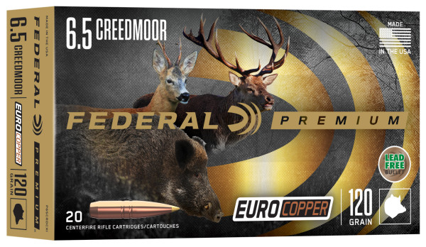 FEDERAL EURO COPPER 6,5MM CREEDMOOR,CX 120GR, VPE: 20STÜCK, #P65CRDCXI
