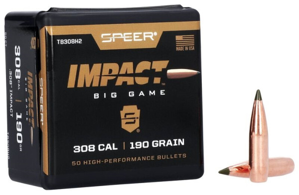 SPEER IMPACT .30/.308 190GR TIPPED PLATED CB, VPE:50STÜCK, #TB308H2