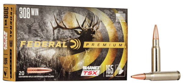 FEDERAL PREMIUM .308WIN 165GR BARNES TSX, VPE: 20STÜCK #P308H