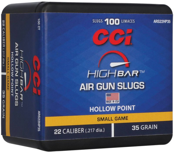 CCI HIGH BAR AIR GUN SLUGS .22/.217, 5,5MM FÜR LUFTGEWEHR, 35GR HP, VPE: 100STÜCK, #ARS22HP35