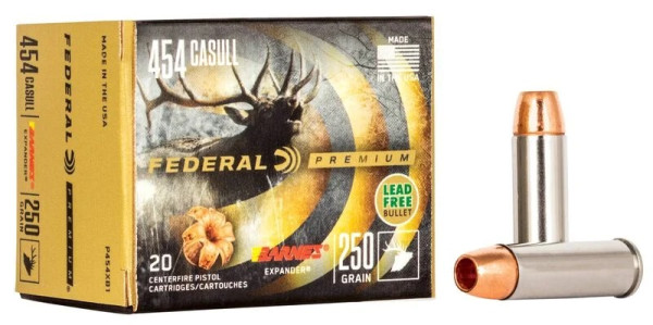 FEDERAL PREMIUM P&R .454 CASULL 250GR BARNES EXPANDER VITAL SHOK, VPE:20STÜCK, #P454XB1